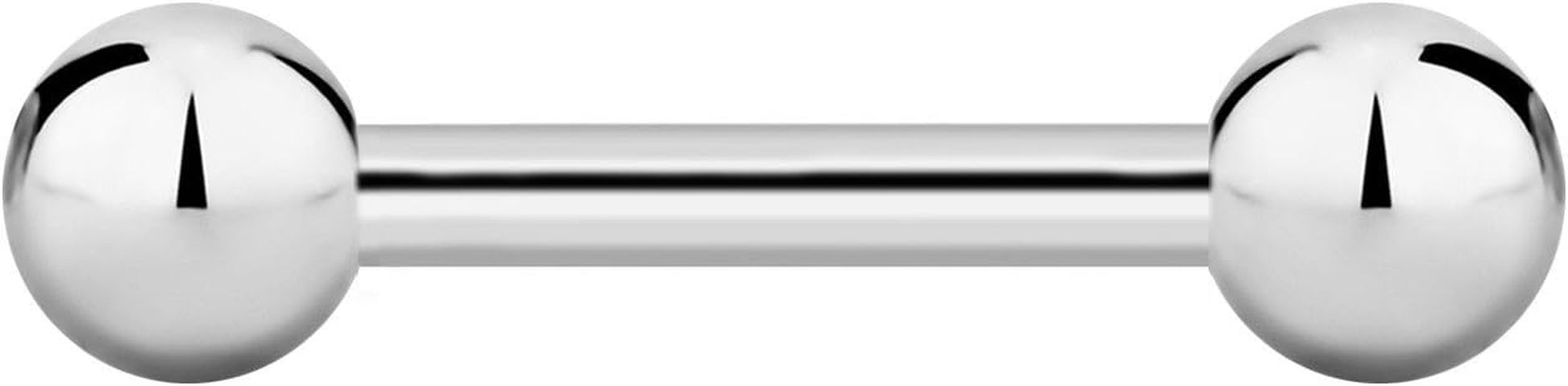 Forbidden Body Jewelry Nipple Barbell, Nipple Bars, Silver Nipplerings Piercing Surgical Steel 8G - 18G Straight Barbell Body Jewelry (Sold Individually)