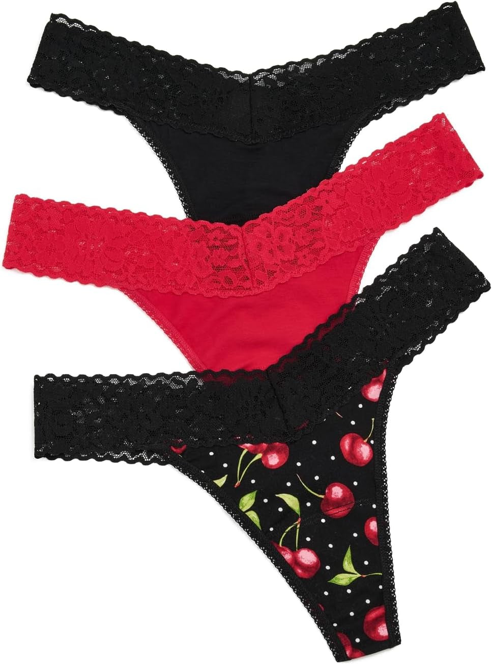 Hanky Panky Dreamease original rise thongs 3 pack in assorted colors