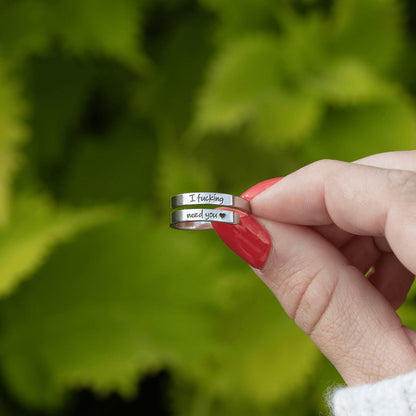 I F♡Cking Need You Ring by Hope Rings – 304 Stainless Steel Rings for Her – Adjustable Couples with Gift Box & Message Card – Tarnish Free Jewelry – Romantic Gift for Girlfriend or Boyfriend