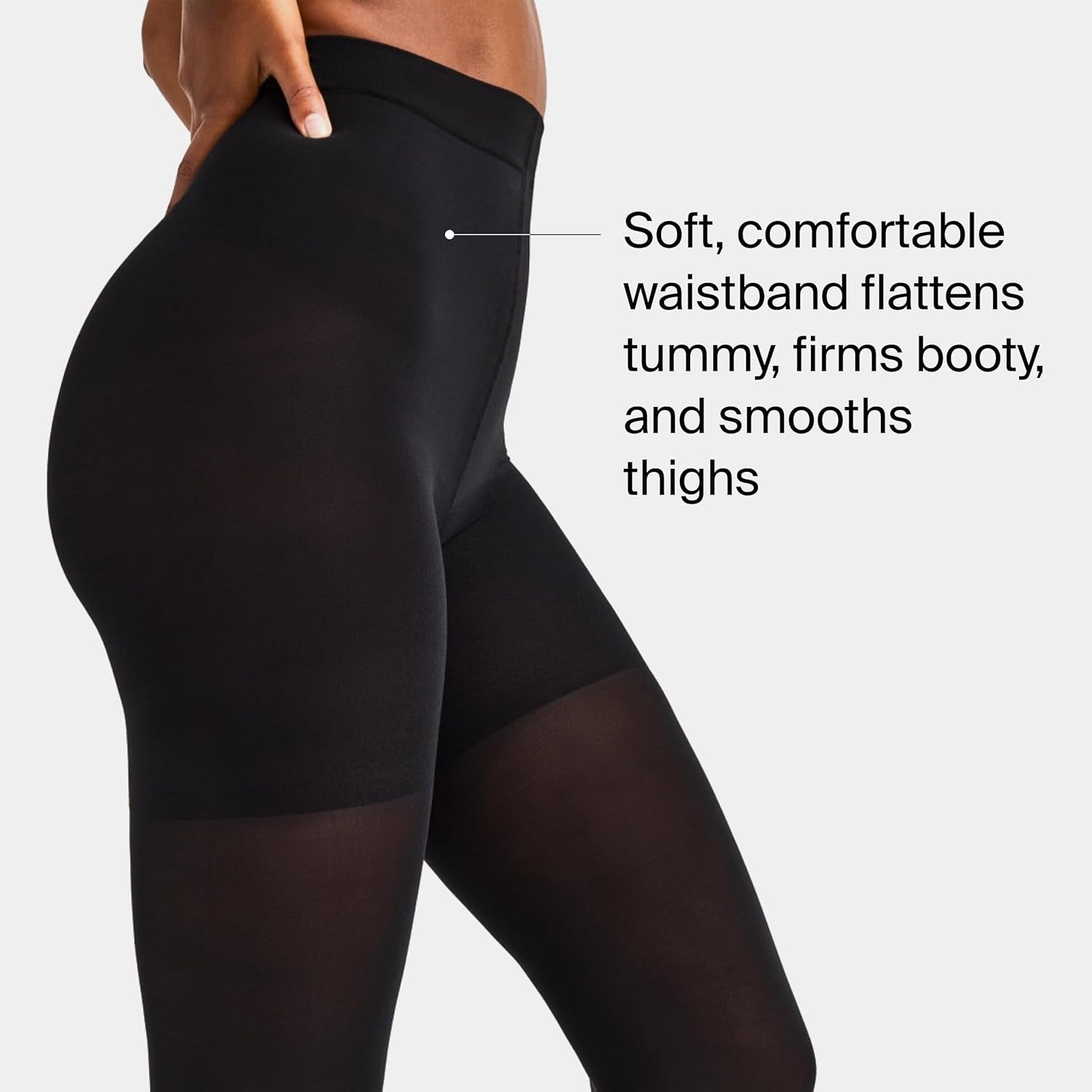 Front view of SPANX core control tights with stomach shaping