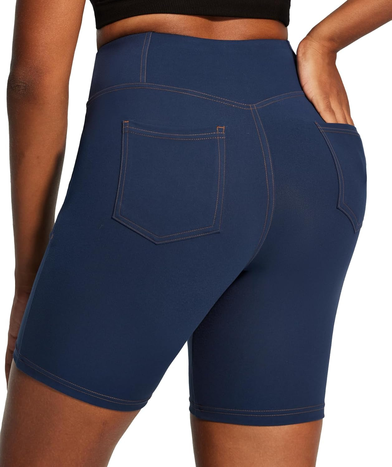 IUGA Biker Shorts Women 6" Tummy Control Workout Shorts Women with Pockets High Waisted Yoga Running Gym Spandex Compression