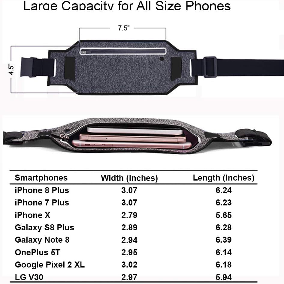 Woman wearing expandable phone belt under clothing during running