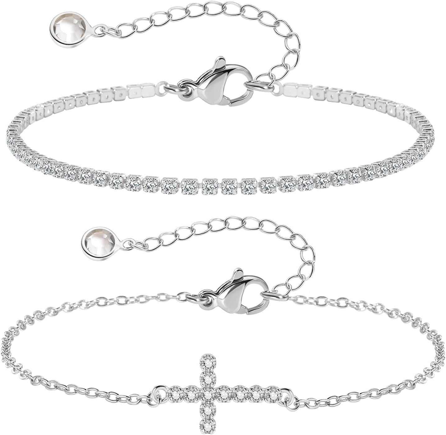 18K Gold Plated Cross Bracelet Bangle Set Silver Bracelets Flexible Wide Wristband Set Adjustable Gold Bangle Bracelet Stack for Women