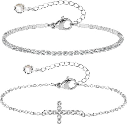 18K Gold Plated Cross Bracelet Bangle Set Silver Bracelets Flexible Wide Wristband Set Adjustable Gold Bangle Bracelet Stack for Women