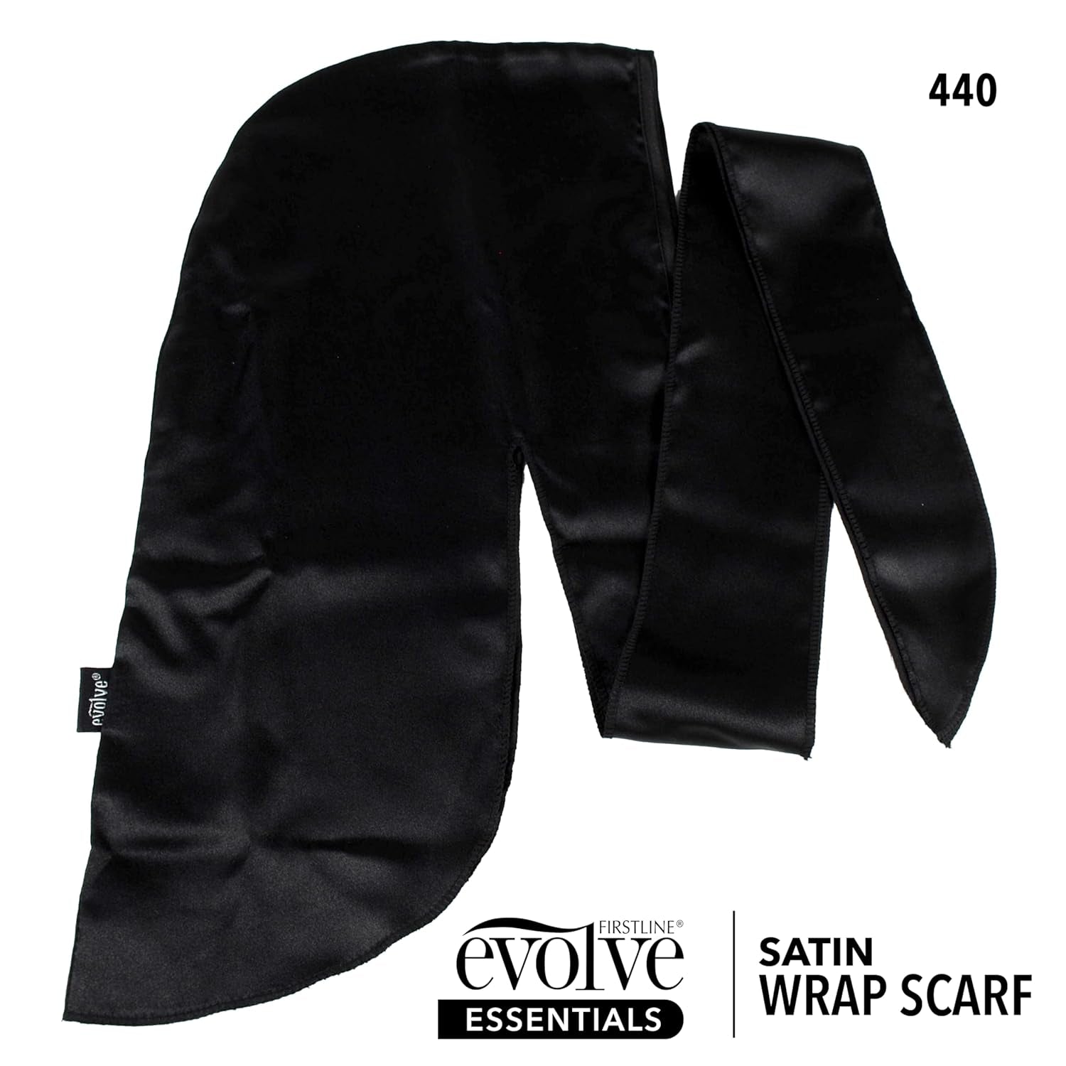 Evolve Satin Wrap Scarf, Black