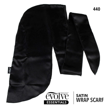 Evolve Satin Wrap Scarf, Black
