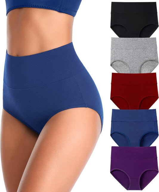 K-CHEONY high waisted cotton briefs front view showing full coverage
