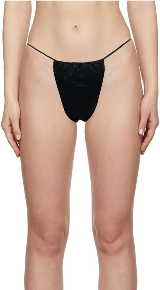 Pack of 100 disposable black thong panties spray tanning wraps