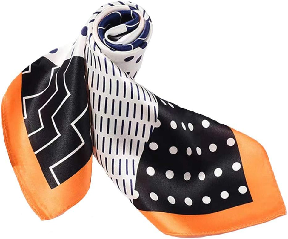 ANDANTINO 100% Mulberry Silk Scarf -21” Lightweight Square Neckerchief – Breathable Digital Printed Scarves with Gift Packed