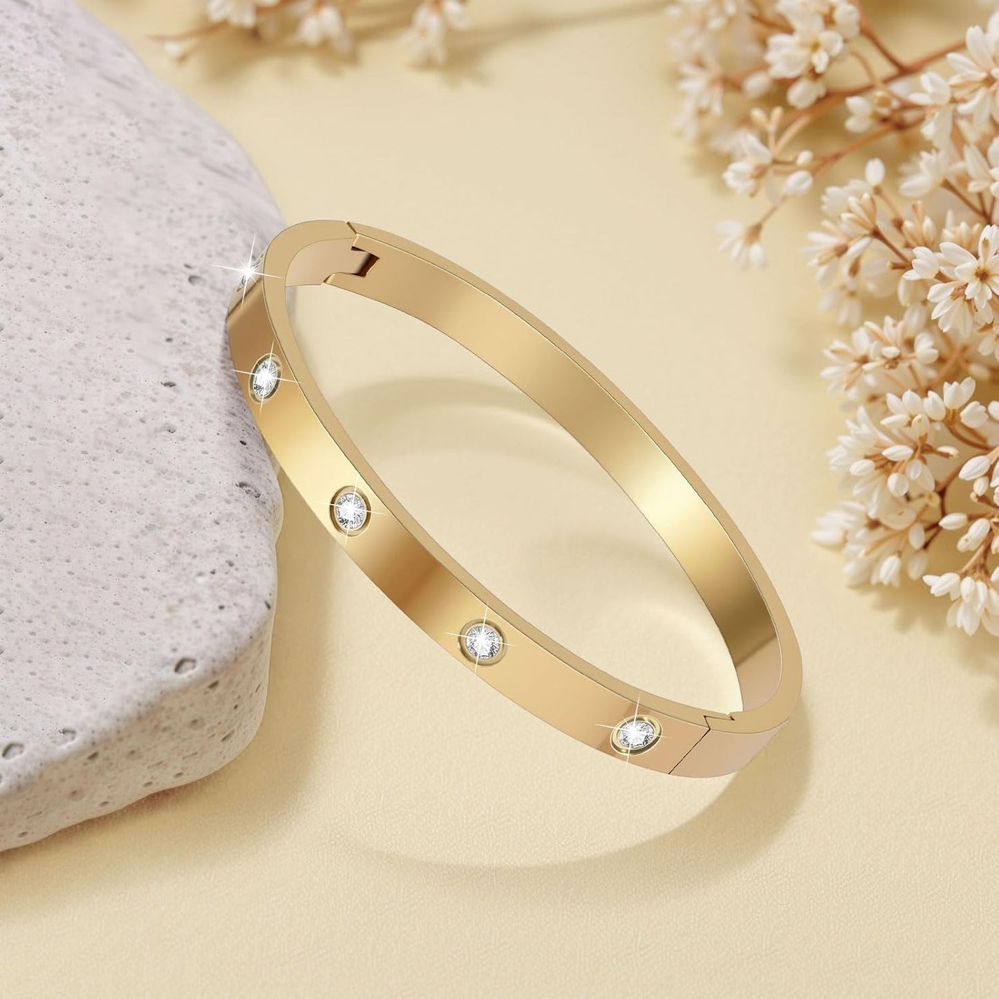 Gift-ready gold plated friendship bracelet set for women