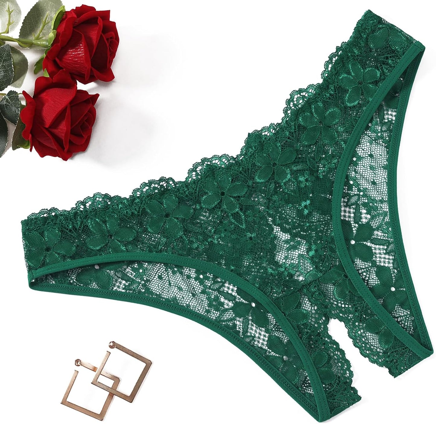 Avidlove floral lace panties with elegant bow detail at back