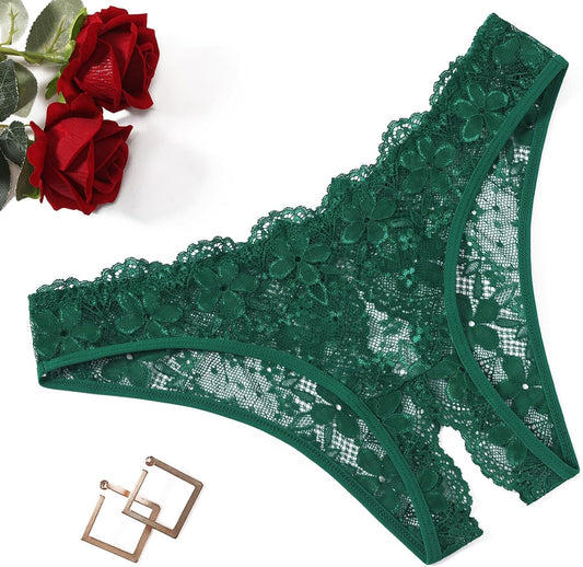 Avidlove floral lace panties with elegant bow detail at back