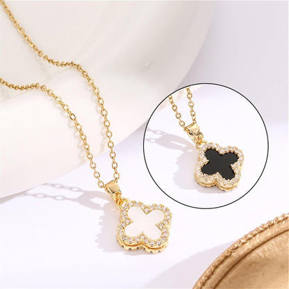 Four Leaf Clover Necklace for Women,14K Gold Plated Dainty Lucky Clover Pendent Necklace Trendy Cute Simple Women'S Jewelry Gift