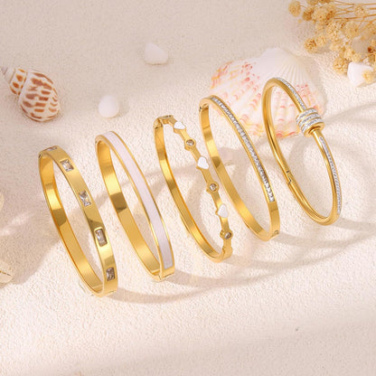 Pink heart bangle set perfect for Mother's Day gift