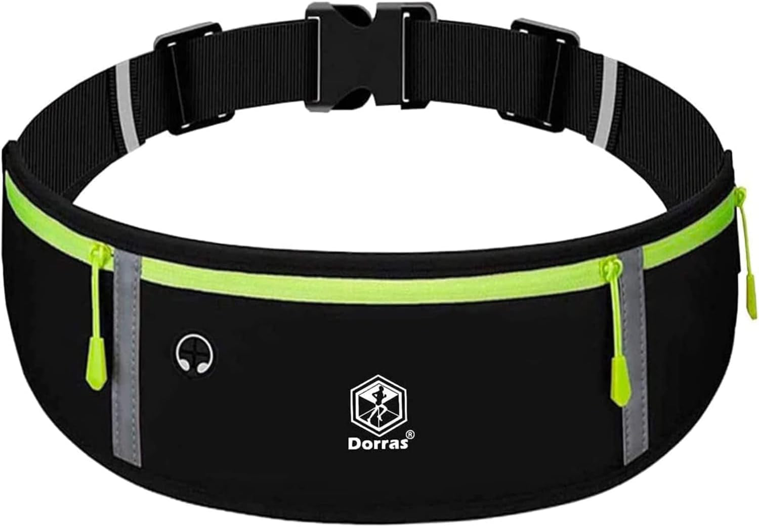 Runner carrying essentials in slim waist pack during outdoor trail run