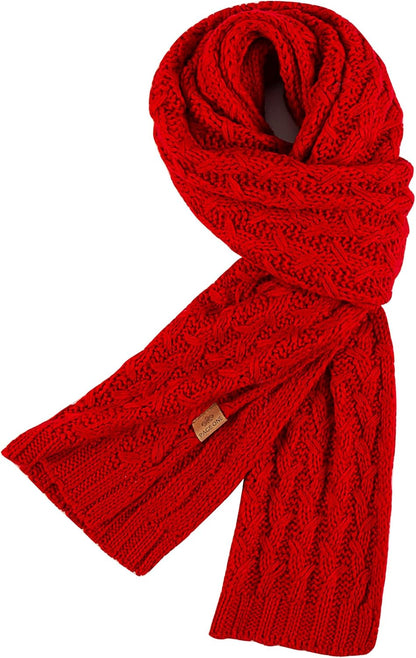 PAGE ONE Women'S Ribbed Knit Scarf Winter Warm Long Big Wrap Cashmere Wool Thick Large Chunky Scarf for Women