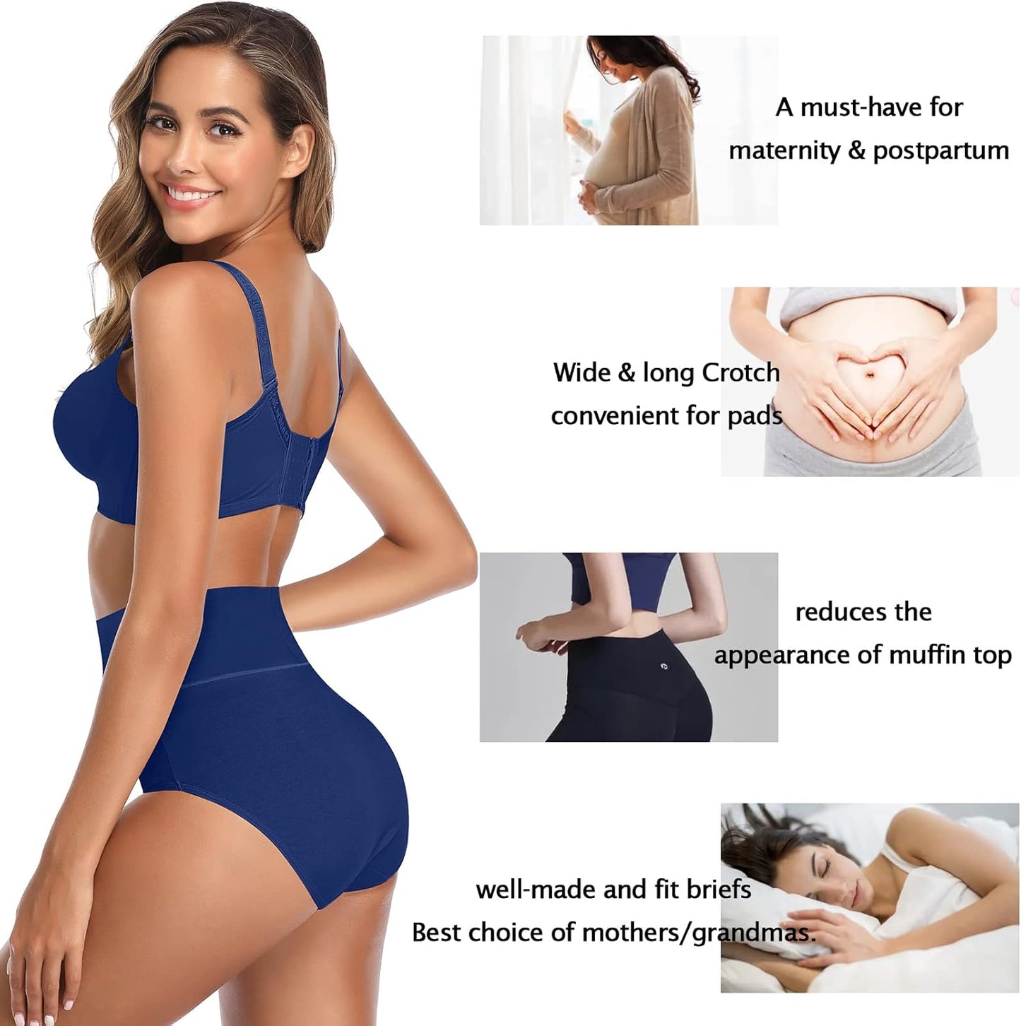 Side profile of high waisted K-CHEONY panties showing supportive fit