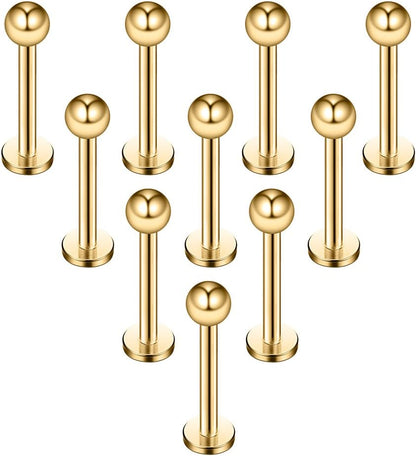 Ruifan 16G 316L Stainless Steel 3Mm Ball Labret Monroe Lip Ring Tragus Helix Cartilage Earring Stud Barbell Bar Length 6Mm 8Mm 10Mm 12Mm Body Piercing Jewelry