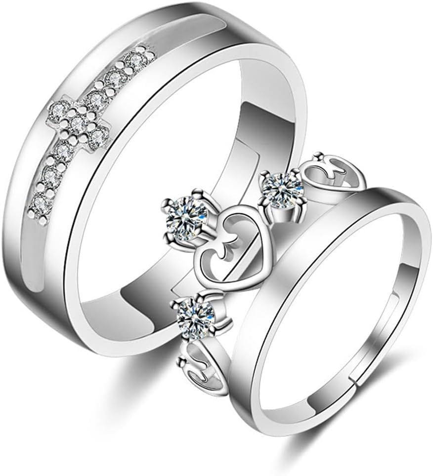 Matching promise ring set beautifully presented for Valentine's gift