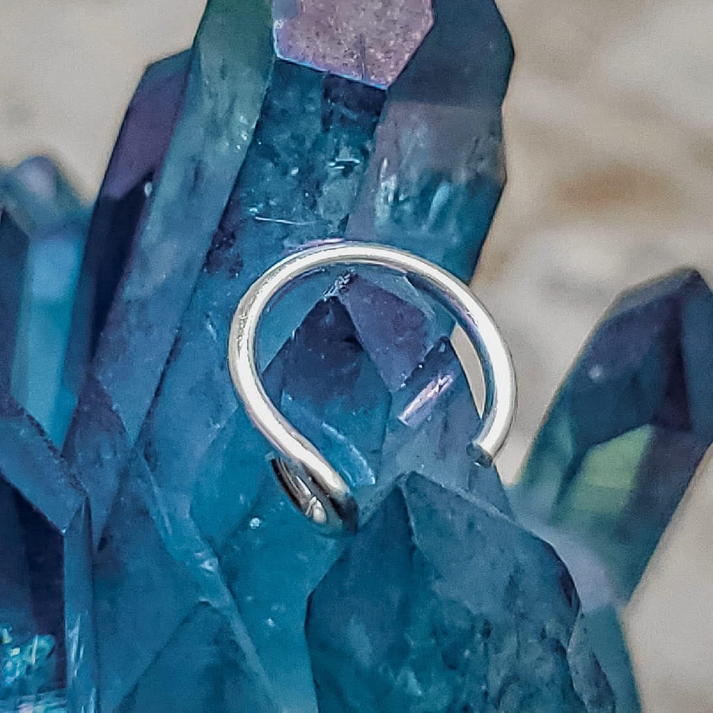 Encharmed 925 Sterling Silver or 14K Gold Filled Fake Clip on Nose Ring, Handmade 20 Gauge Tiny Faux Non Piercing Huggie Hoop