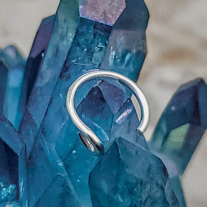 Encharmed 925 Sterling Silver or 14K Gold Filled Fake Clip on Nose Ring, Handmade 20 Gauge Tiny Faux Non Piercing Huggie Hoop