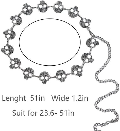 Skull Waist Chain Belt - Punk Gothic Crossover Body Belly Chains Tassel for Women Girl
