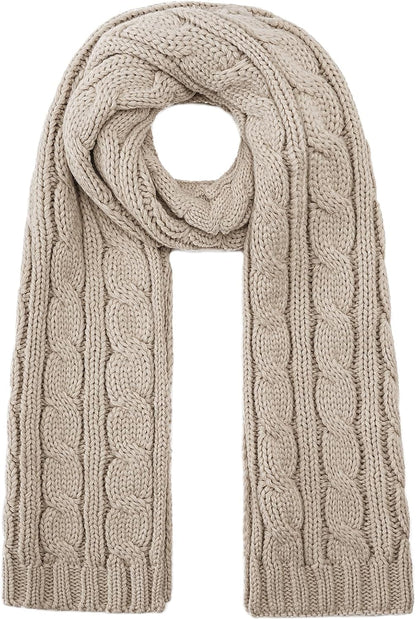 Passionbility Winter Scarf for Women Warm Winter Knit Scarf Cable Chunky Soft Scarves for Cold Weather