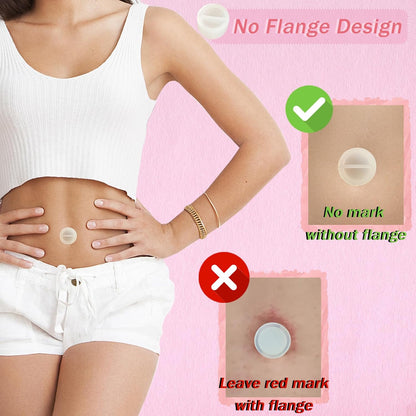 Patented belly button retainer plug shown in detail close up