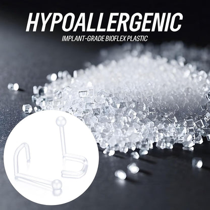 Clear Nose Ring Bioflex for Women and Men,Plastic Cear Nose Studs for Work L Shaped,Body Clear Piercing Retainer 18G Nose Rings Studs Piercing Jewelry