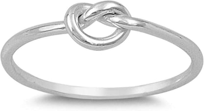 Sterling silver knot ring for women elegant design
