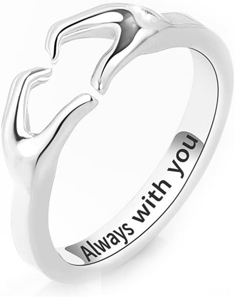 YIFNNY jewelry heart hug ring adjustable size for all women
