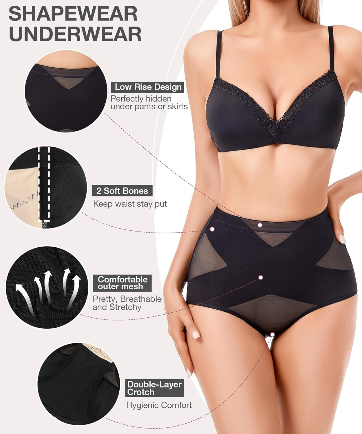 Close-up of high-elastic seamless fabric on compression shapewear