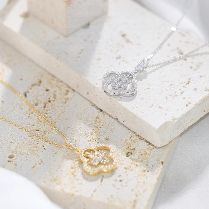 Gold/White Gold Clover Necklace for Women Four Leaf Clover Necklace Lucky Necklace for Mother'S Day Gift Gift for Wife