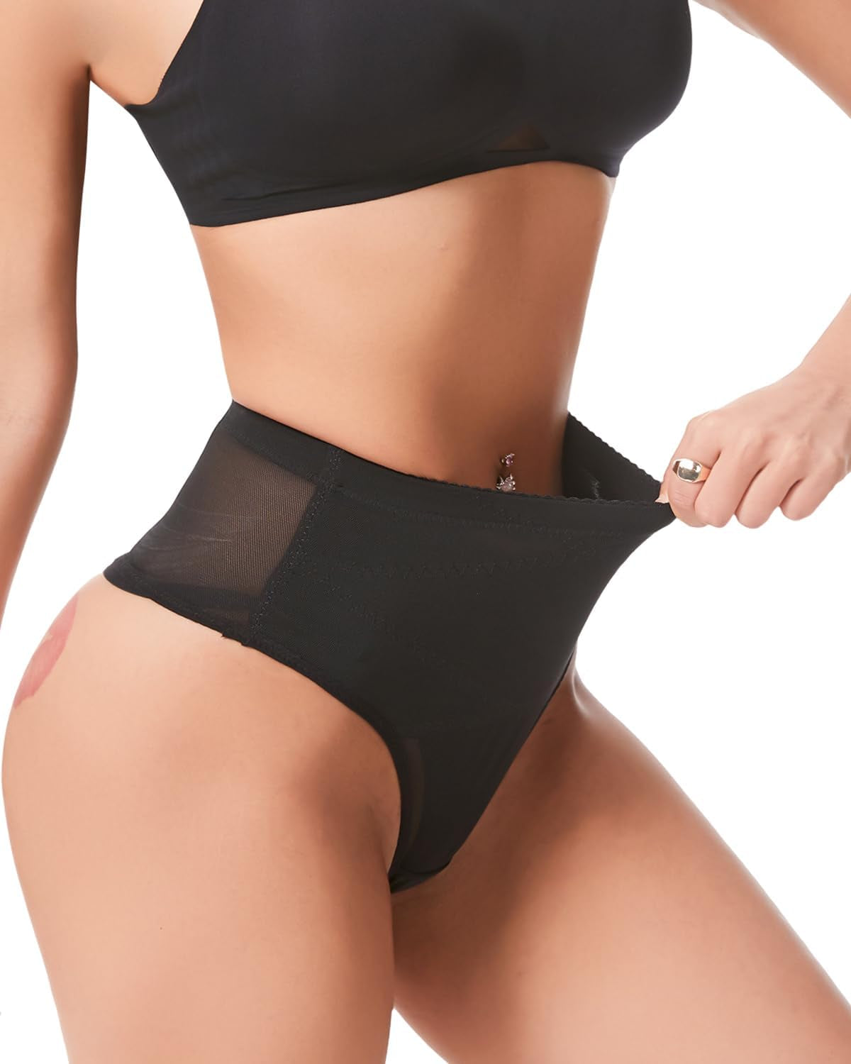 Aintmax tummy control thong shapewear in nude color front view
