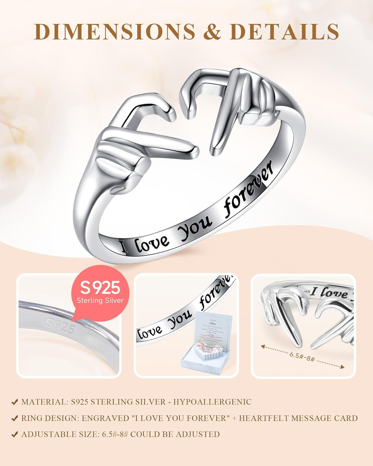 Irish Claddagh ring with crown and hands holding heart symbol