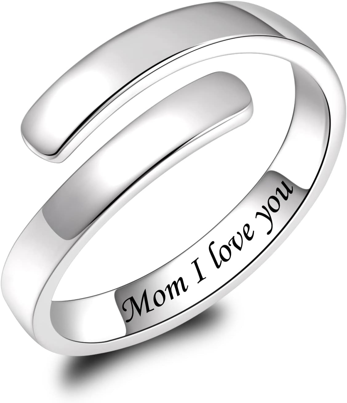 BEILIN 925 Sterling Silver Inspirational Jewelry Rings Adjustable Ring Personality Encouragement Gift for Teens Women