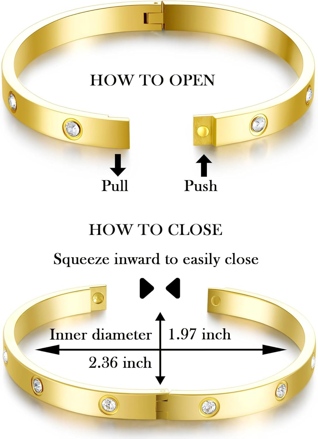 Multiple 14K gold plated beaded bracelets arranged in graduated sizes