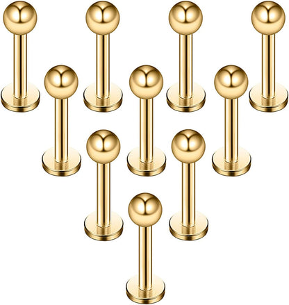 Ruifan 16G 316L Stainless Steel 3Mm Ball Labret Monroe Lip Ring Tragus Helix Cartilage Earring Stud Barbell Bar Length 6Mm 8Mm 10Mm 12Mm Body Piercing Jewelry