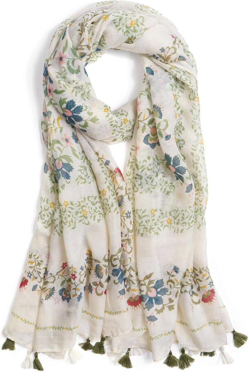 Scarf for Women Lightweight Soft Floral Leopard Printed Scarves Fall Winter Fashion Shawl Wrap with Fringe