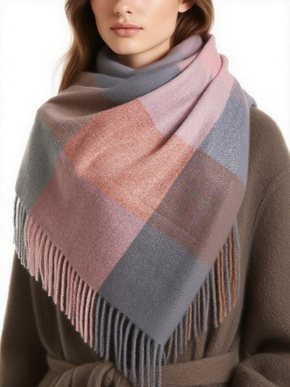 Womens Scarf Winter Blanket Large Scarves Thick Soft Warm Plaid Chunky Scarfs