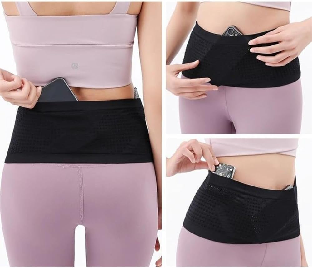 Moisture-proof storage pocket on lightweight athletic waist bag