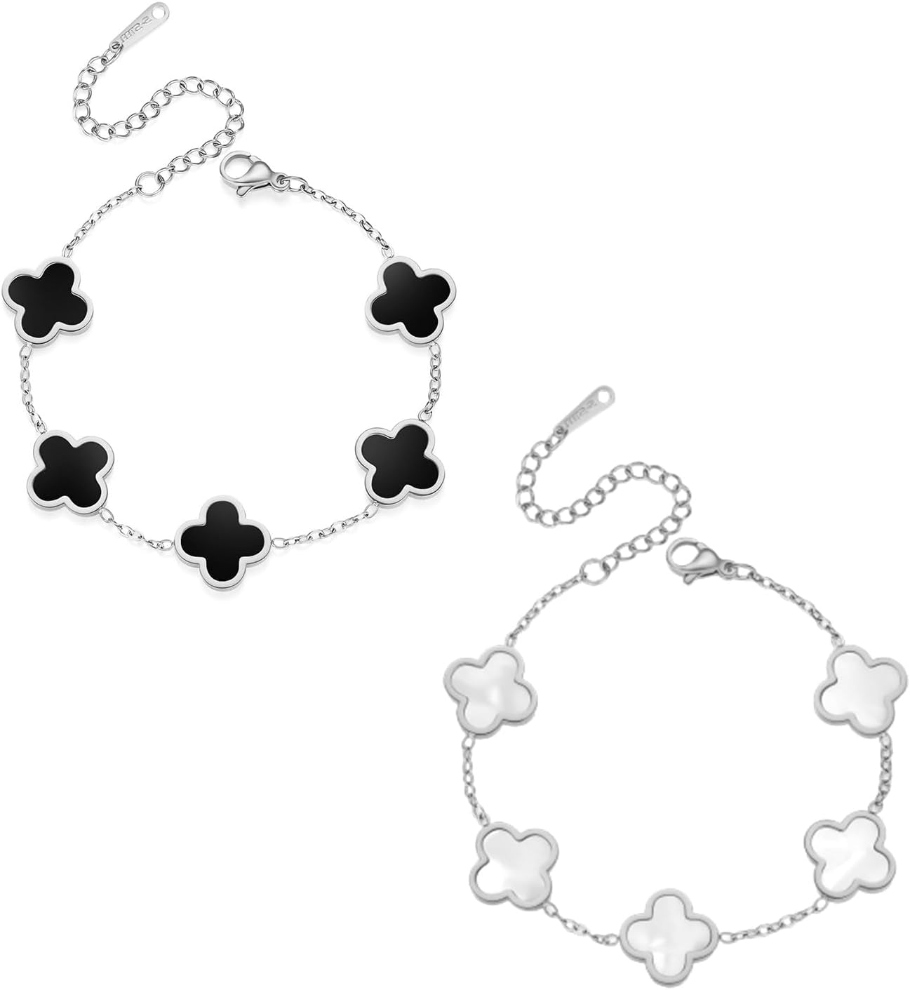 Clover Bracelets for Women 18K Gold Plated 4 Leaf Clover Bracelet Black White Red Green Cute Lucky Bracelets Jewelry Gifts Trendy for Women