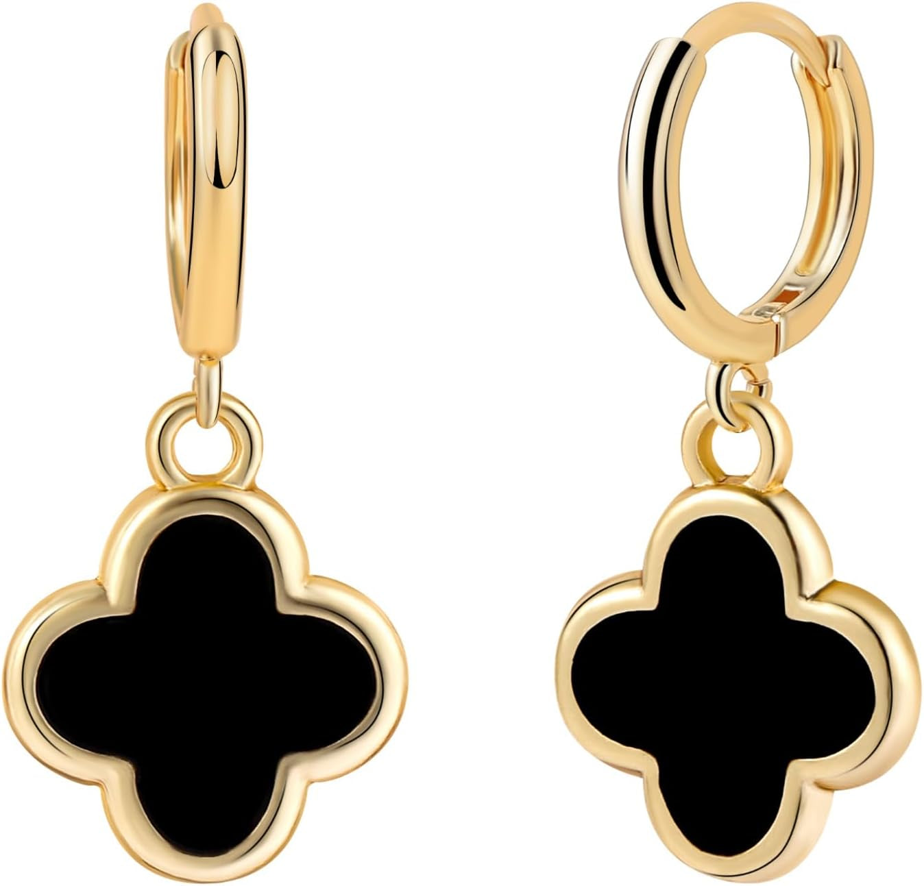 Gold Cherry Bow Heart Drop Dangle Earrings, Huggie Hoop Style, Hypoallergenic Non Tarnish Delicate Ribbon Butterfly Design Dainty Shiny Sensitive Ear for Women Gifts