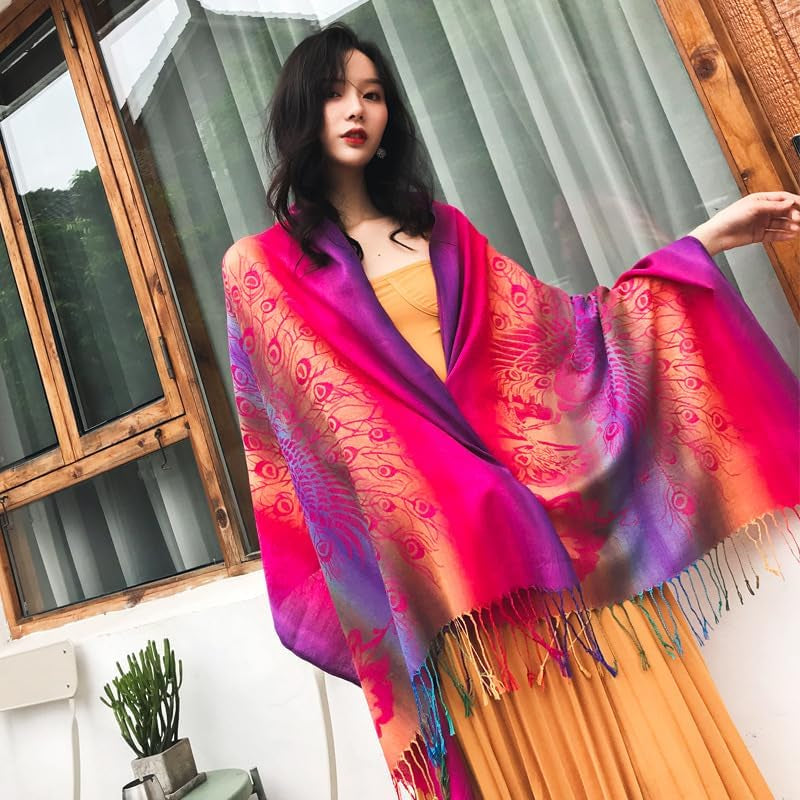 Fashion Women'S Silk Scarf Luxury Satin Shawl Wraps