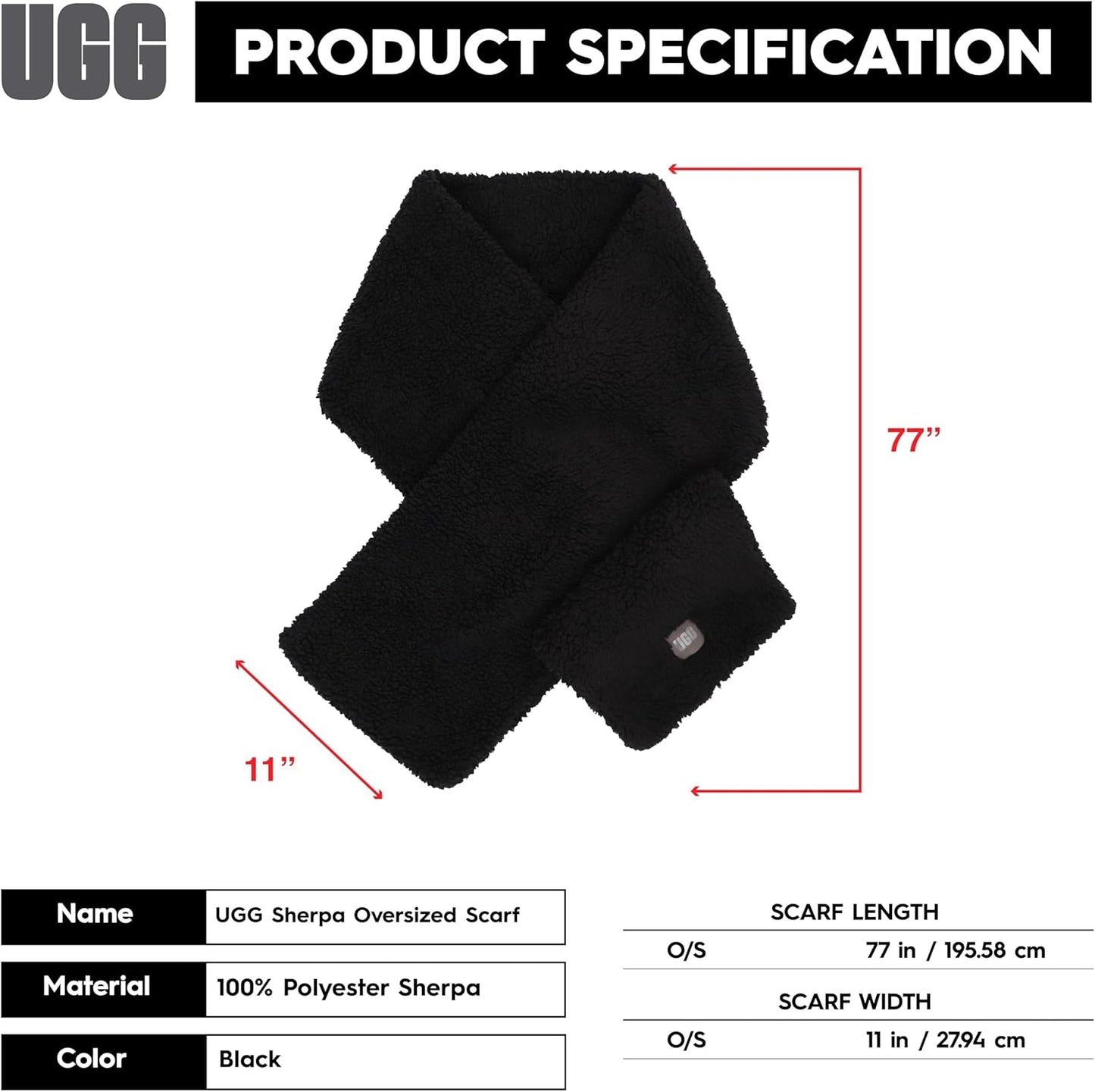 UGG Womens Sherpa Oversized Scarf