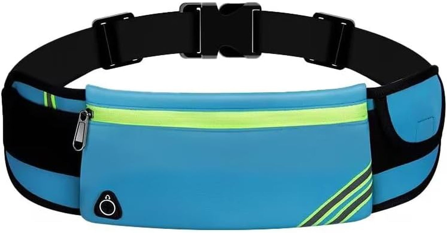 Reflective running belt being used during cycling activity