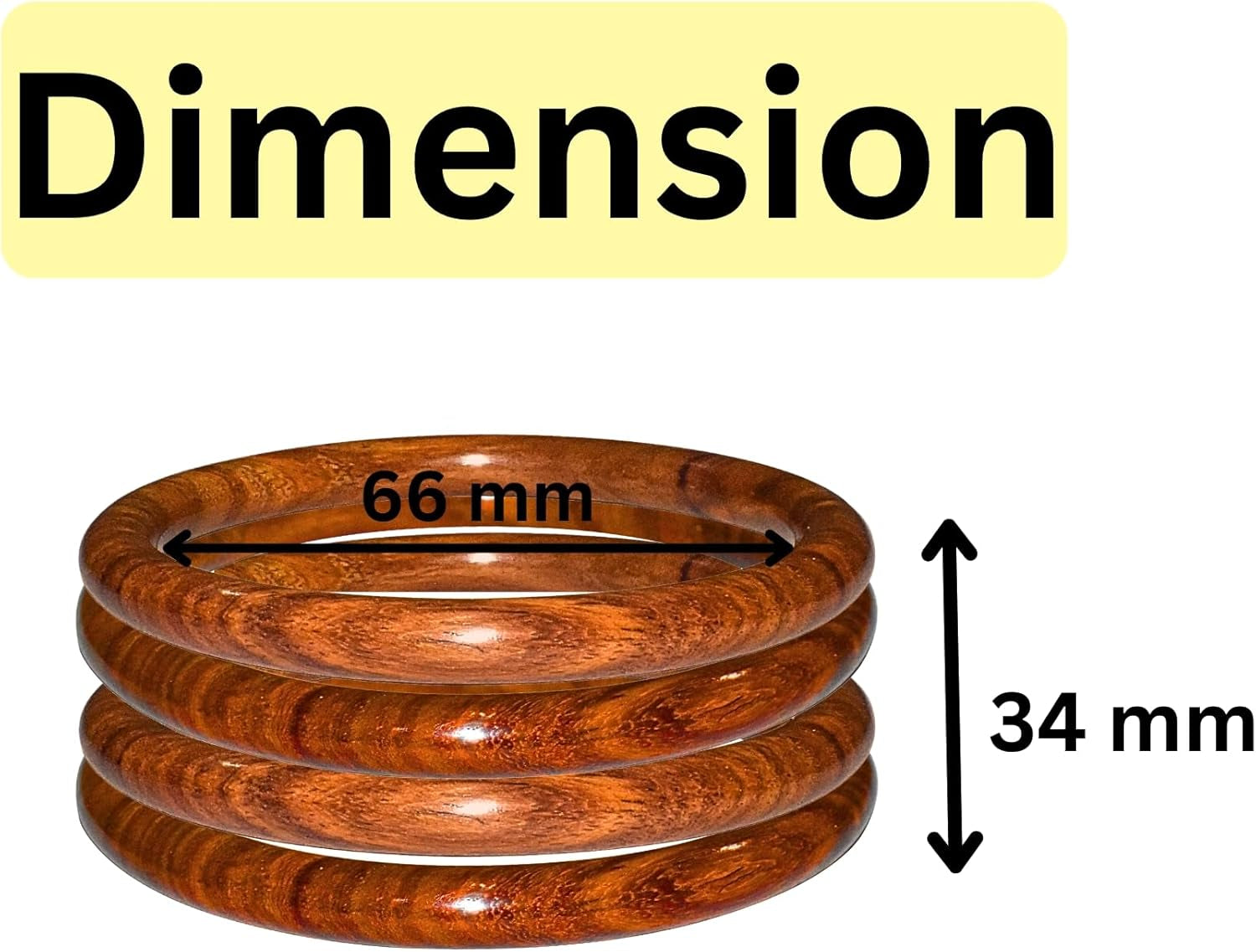 Handmade Natural Wooden Bangle Set (4 Pieces) for Women | Natural Wood Bangles Christmas Gift Jewelry for Her | Eco-Friendly Artisan Crafted Gift