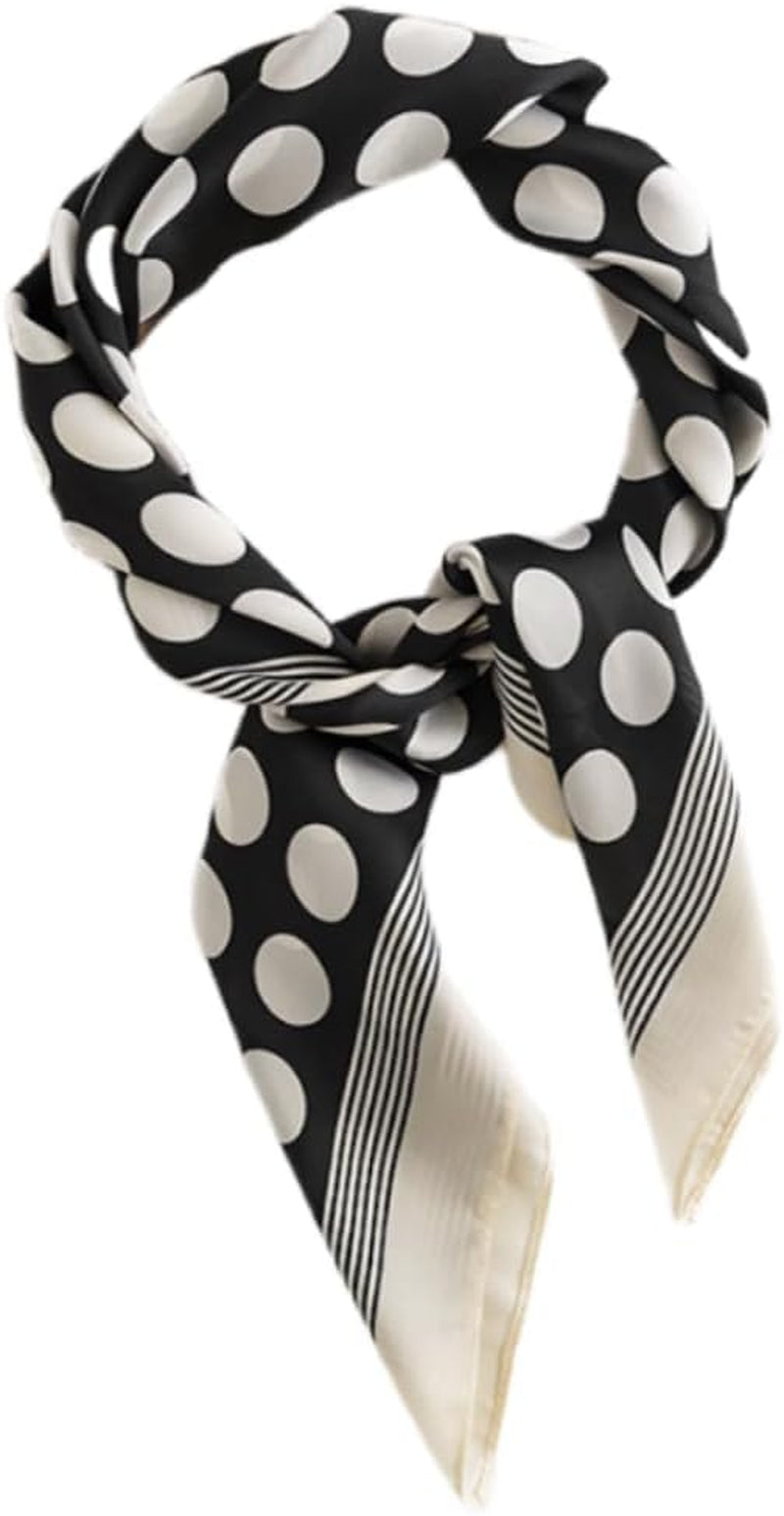 MINIDORA Satin Scarves for Women 27.5 × 27.5 Inches Medium Square Elegant Silk Feeling Head Scarf