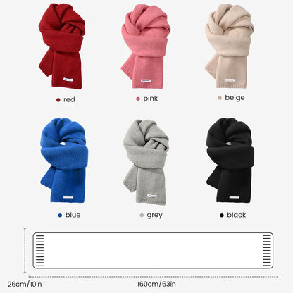 Trifabricy Winter Scarf for Women - Womens Warm Knit Scarf Soft Wrap for Cold Weather Winter Scarfs Fashion Solid Scarves