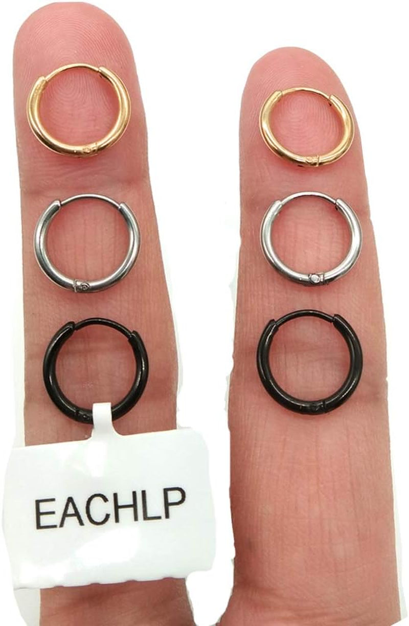 Unisex 18K Real Gold Plating Surgical Steel Sleeper Tiny Hoop Earrings,Nose Ring Septum Ring Helix Ring Daith Ring Lip Ring Nipple Ring Snug Ring Rook Ring Body Piercing Jewelry